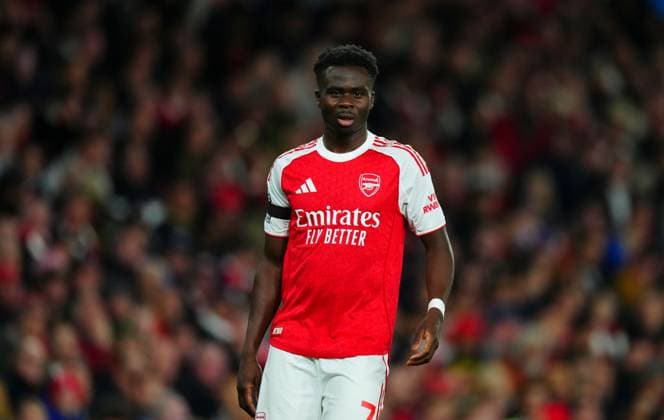 Bukayo Saka of Arsenal Arsenal v Burnley, Premier League, Football, Emirates Stadium, London, UK - 18 May 2026London Emirates Stadium United Kingdom EDITORIAL USE ONLY No use with unauthorised audio, video, data, fixture lists, club league logos or live services. Online in-match use limited to 120 images, no video emulation. No use in betting, games or single club league player publications. Copyright: xJavierxGarcia Shutterstockx 16881286df