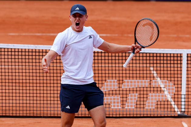 Justin Engel (Germany) jubelt, Bitpanda Hamburg Open, Bitpanda Hamburg Open, Rothenbaum am 19. May 2026 in Hamburg, Deutschland. (Foto von Marco Steinbrenner DeFodi Images) Justin Engel (Germany) cheers, Bitpanda Hamburg Open, Bitpanda Hamburg Open, Rothenbaum, May 19, 2026 in Hamburg, Germany. (Photo by Marco Steinbrenner DeFodi Images) -