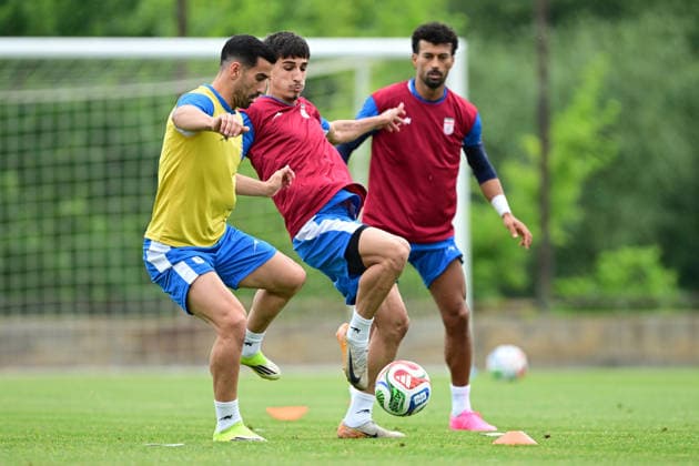 Iran National Football Team starts preparations in Turkiye s Antalya ahead of 2026 FIFA World Cup, WM, Weltmeisterschaft, Fussball ANTALYA, TURKIYE - MAY 19: Members of the Iran National Football Team take part in a training session at the Mardan Sports Complex in Antalya, Turkiye on May 19, 2026. The national team, Nationalteam launched their training camp in southern Turkiye to prepare for the upcoming 2026 FIFA World Cup, jointly hosted by the United States, Canada, and Mexico. Orhan Cicek Anadolu Antalya Turkey. Editorial use only. Please get in touch for any other usage. Copyright: x2026xAnadoluxOrhanxCicekx