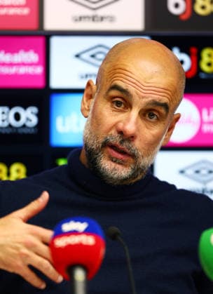Manchester City Manager Pep Guardiola in a post match press conference, PK, Pressekonferenz AFC Bournemouth v Manchester City, Premier League, Football, Vitality Stadium, Bournemouth, UK - 19 May 2026Bournemouth Vitality Stadium United Kingdom EDITORIAL USE ONLY No use with unauthorised audio, video, data, fixture lists, club league logos or live services. Online in-match use limited to 120 images, no video emulation. No use in betting, games or single club league player publications. Copyright: xJamesxMarsh Shutterstockx 16881288bz