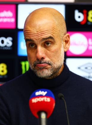 Manchester City Manager Pep Guardiola in a post match press conference, PK, Pressekonferenz AFC Bournemouth v Manchester City, Premier League, Football, Vitality Stadium, Bournemouth, UK - 19 May 2026Bournemouth Vitality Stadium United Kingdom EDITORIAL USE ONLY No use with unauthorised audio, video, data, fixture lists, club league logos or live services. Online in-match use limited to 120 images, no video emulation. No use in betting, games or single club league player publications. Copyright: xJamesxMarsh Shutterstockx 16881288bw