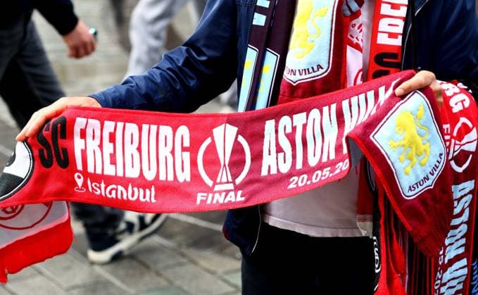 Scarves sold outside the ground. SC Freiburg v Aston Villa, UEFA Europa League, Final, Football, Besiktas Park, Istanbul, Turkiye - 20 May 2026Istanbul Besiktas Park United Kingdom EDITORIAL USE ONLY No use with unauthorised audio, video, data, fixture lists, club league logos or live services. Online in-match use limited to 120 images, no video emulation. No use in betting, games or single club league player publications. Copyright: xJamesxMarsh Shutterstockx 16883157j
