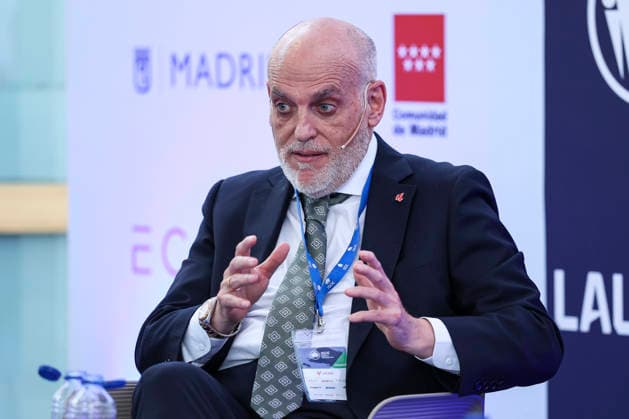 May 21, 2026, Madrid, Madrid, Spain: Javier Tebas, president of LaLiga, participates in a discussion on â€oeTechnology, Piracy, and Artificial Intelligence in Sports†during the ISDE Sports Convention at the Official College of Architects of Madrid on May 21, 2026, in Madrid, Spain. Madrid Spain - ZUMAa181 20260521_zaa_a181_021 Copyright: xIrinaxR.xHipolitox