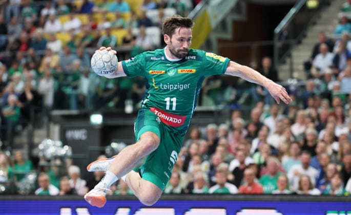 Leipzig, 21.05.2026, Arena Leipzig, Handball, Bundesliga, 32.Spieltag , SC DHfK Leipzig vs. MT Melsungen , Im Bild; Lukas Binder (11, Leipzig). , Nur zur redaktionellen Nutzung. Only editorial use. , DHB HBL regulations prohibit any use of photographs as image sequences and or quasi-video. ,