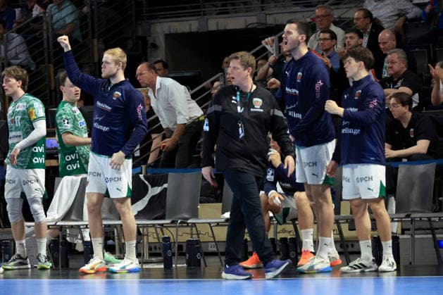 DEU, DHB, 1.HBL, Fuechse Berlin vs. Hannover Burgdorf, 21.05.2026, Max-Schmeling-Halle, Berlin, DEU, DHB, 1.HBL, Fuechse Berlin vs. Hannover Burgdorf, im Bild Cheftrainer Nicolej Krickau (Fuechse Berlin), Fuechse-Spielerbank