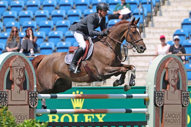 Sieger Julien Epaillard (FRA) mit Pferd Easy Up De Grandry, 1. Platz, S1 - Preis der Soers, CSI5*, Spezial Zwei-Phasen Springprüfung , Weltfest des Pferdesports, World Equestrian Festival, TSCHIO Aachen 2026, TSCHIO statt CHIO 2026, Aachener Soers, 22. bis 24. Mai 2026, Reitsport, 22.05.2026, Aachen Aachener Soers Deutschland