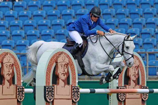 Aaron Vale (USA) auf Pferd Gray s Inn, 4. Platz , S1 - Preis der Soers, CSI5*, Spezial Zwei-Phasen Springprüfung , Weltfest des Pferdesports, World Equestrian Festival, TSCHIO Aachen 2026, TSCHIO statt CHIO 2026, Aachener Soers, 22. bis 24. Mai 2026, Reitsport, 22.05.2026, Aachen Aachener Soers Deutschland