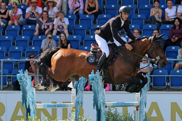Richard Vogel (GER) mit Pferd Sphenyo van het Keysersbos, 6. Platz , 1. Qualifikation Rolex Grand Prix, CSI5* - Springprüfung (Fehler Zeit) , Weltfest des Pferdesports, World Equestrian Festival, TSCHIO Aachen 2026, TSCHIO statt CHIO 2026, Aachener Soers, 22. bis 24. Mai 2026, Reitsport, 22.05.2026, Aachen Aachener Soers Deutschland