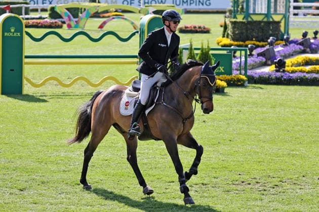 Sieger, 1. Platz, Daniel Cole (IRE) mit Pferd Farrel, 1. Qualifikation Rolex Grand Prix CSI5*, Weltfest des Pferdesports, World Equestrian Festival, TSCHIO Aachen 2026, TSCHIO statt CHIO 2026, Aachener Soers, 22. bis 24. Mai 2026, Reitsport, 22.05.2026, Aachen Aachener Soers Deutschland