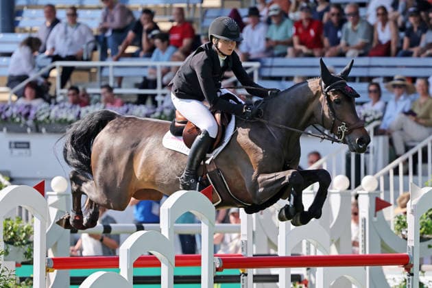 Sophie Hinners (GER) mit Pferd Iron Games Combella, 1. Qualifikation Rolex Grand Prix CSI5*, Weltfest des Pferdesports, World Equestrian Festival, TSCHIO Aachen 2026, TSCHIO statt CHIO 2026, Aachener Soers, 22. bis 24. Mai 2026, Reitsport, 22.05.2026, Aachen Aachener Soers Deutschland