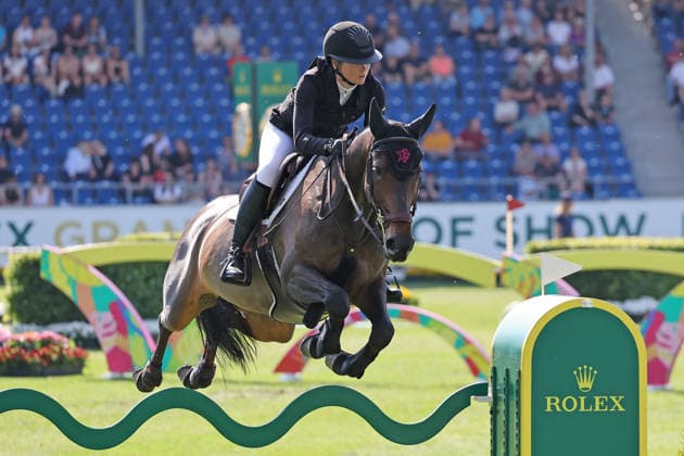 Sophie Hinners (GER) mit Pferd Iron Games Combella, 1. Qualifikation Rolex Grand Prix CSI5*, Weltfest des Pferdesports, World Equestrian Festival, TSCHIO Aachen 2026, TSCHIO statt CHIO 2026, Aachener Soers, 22. bis 24. Mai 2026, Reitsport, 22.05.2026, Aachen Aachener Soers Deutschland