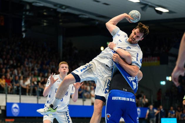 Hendrik Wagner (TBV Lemgo Lippe, 28), Peter Walz (ThSV Eisenach, 14) GER, ThSV Eisenach gegen TBV Lemgo Lippe, 1. Daikin Handballbundesliga, Handball, 32.Spieltag, Saison 2025 2026, 22.05.2026 GER, ThSV Eisenach gegen TBV Lemgo Lippe, 1. Daikin Handballbundesliga, Handball, 32.Spieltag, Saison 2025 2026, 22.05.2026 Eisenach Copyright: xEibner-Pressefoto MartinxHerbstx EP_MHT