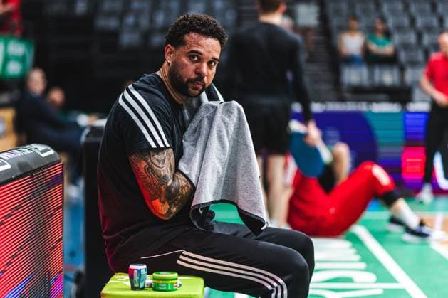 Elias Harris (FC Bayern Muenchen Basketball), Vet Concept Gladiators Trier vs FC Bayern Muenchen Basketball, Basketball, easyCredit BBL, Playoffs, Viertelfinale, Spiel 3, Saison 2025 2026, 23.05.2026 Vet Concept Gladiators Trier vs FC Bayern Muenchen Basketball, Basketball, easyCredit BBL, Playoffs, Viertelfinale, Spiel 3, Saison 2025 2026, 23.05.2026 Copyright: xEibner-Pressefoto AlexanderxNeisx EP_ANS