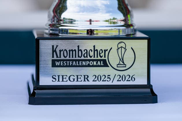 Symbolbild, Emplem des Pokals im Krombacher Westfalenpokal GER, SC Verl vs. SF Lotte, Fussball, Westfalenpokal, Finale, Spielzeit 2025 2026, 23.05.2026 DFL Regulations prohibit any use of photographers as image sequences and or quasi-video. GER, SC Verl vs. SF Lotte, Fussball, Westfalenpokal, Finale, Spielzeit 2025 2026, 23.05.2026 Verl Copyright: xEibner-Pressefoto JanxRollingerx EP_JSK