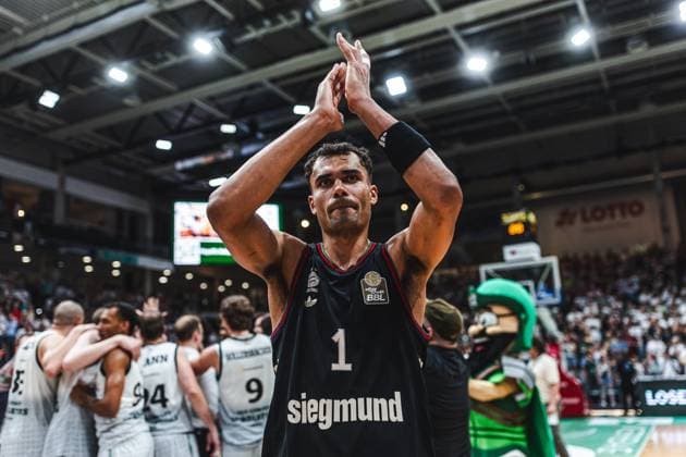 Osacar das Silva (FC Bayern Muenchen Basketball) , Vet Concept Gladiators Trier vs FC Bayern Muenchen Basketball, Basketball, easyCredit BBL, Playoffs, Viertelfinale, Spiel 3, Saison 2025 2026, 23.05.2026 Vet Concept Gladiators Trier vs FC Bayern Muenchen Basketball, Basketball, easyCredit BBL, Playoffs, Viertelfinale, Spiel 3, Saison 2025 2026, 23.05.2026 Copyright: xEibner-Pressefoto AlexanderxNeisx EP_ANS