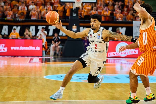 Ibrahim Watson (BMA365 Bamberg Baskets, 02) GER, ratiopharm ulm vs. Bamberg Baskets, Basketball, Playoffs, Viertelfinale, 3. Spiel, EasyCredit BBL, Spielzeit 2025 2026, 23.05.2026 GER, ratiopharm ulm vs. Bamberg Baskets, Basketball, Playoffs, Viertelfinale, 3. Spiel, EasyCredit BBL, Spielzeit 2025 2026, 23.05.2026 Neu-Ulm Copyright: xEibner-Pressefoto GeraldxOelze-dexStoppanyx EP_ODS