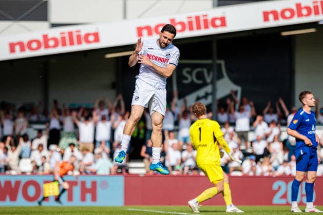 Berkan Taz (SC Verl, 10) jubelt ueber seinen Treffer zum 3:0 GER, SC Verl vs. SF Lotte, Fussball, Westfalenpokal, Finale, Spielzeit 2025 2026, 23.05.2026 DFL Regulations prohibit any use of photographers as image sequences and or quasi-video. GER, SC Verl vs. SF Lotte, Fussball, Westfalenpokal, Finale, Spielzeit 2025 2026, 23.05.2026 Verl Copyright: xEibner-Pressefoto JanxRollingerx EP_JSK