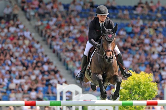 Sophie Hinners (GER) mit Pferd Iron Games Combella, 11. Platz nach Jump off , 2. Qualifikation Rolex Grand Prix, CSI5* - Springprüfung mit Stechen, Weltfest des Pferdesports, World Equestrian Festival, TSCHIO Aachen 2026, TSCHIO statt CHIO 2026, Aachener Soers, 22. bis 24. Mai 2026, Reitsport, 23.05.2026, Aachen Aachener Soers Deutschland