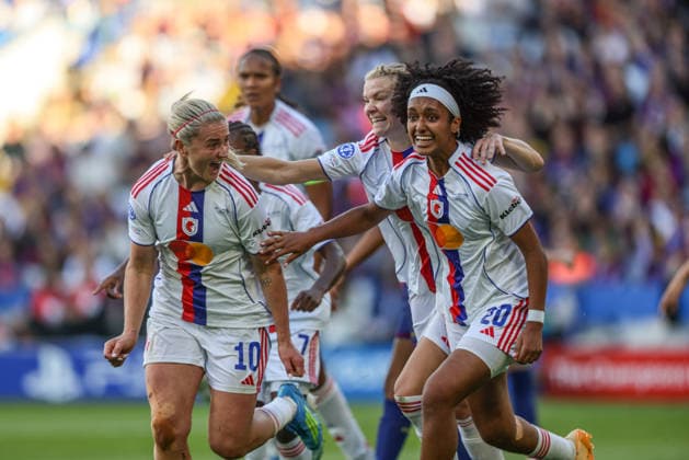 NOR, Oslo, FC Barcelona, Barca vs Olympique Lyon, Women s Champions League, Fussball, UEFA, Spielzeit 2025 2026, Ullevaal Stadion, Finale im Bild: Lindsey Heaps (Olympique Lyon Frauen 10), Tor, Jubel und Freude, Emotionen, VAR, goal scored, emotions DFB DFL REGULATIONS PROHIBIT ANY USE OF PHOTOGRAPHS AS IMAGE SEQUENCES AND OR QUASI-VIDEO, 23.05.2026 Copyright: HMBxMedia HendrikxHamelau