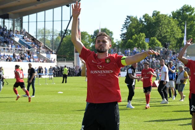 Volkan Celiktas (SG Sonnenhof Grossaspach, 05) nach dem Spiel SV Stuttgarter Kickers vs. SG Sonnenhof Grossaspach, Fussball, Maenner, DB-Regio wfv-Pokalfinale, Saison 2025 2026, 23.05.2026 SV Stuttgarter Kickers vs. SG Sonnenhof Grossaspach, Fussball, Maenner, DB-Regio wfv-Pokalfinale, Saison 2025 2026, 23.05.2026 Stuttgart Copyright: xEibner-Pressefoto TobiasxBaurx EP_TBR