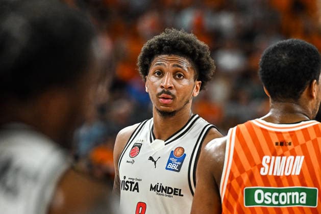 GER, BBL, Playoffs, ratiopharm Ulm vs BMA365 Bamberg Baskets 23.05.2026, ratiopharm arena, Neu-Ulm, GER, BBL, Playoffs, ratiopharm Ulm vs BMA365 Bamberg Baskets, im Bild Demarcus Marquette Demonia (Bamberg, 8)