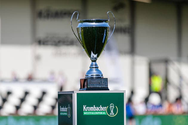 Symbolbild, Pokal im Krombacher Westfalenpokal GER, SC Verl vs. SF Lotte, Fussball, Westfalenpokal, Finale, Spielzeit 2025 2026, 23.05.2026 DFL Regulations prohibit any use of photographers as image sequences and or quasi-video. GER, SC Verl vs. SF Lotte, Fussball, Westfalenpokal, Finale, Spielzeit 2025 2026, 23.05.2026 Verl Copyright: xEibner-Pressefoto JanxRollingerx EP_JSK