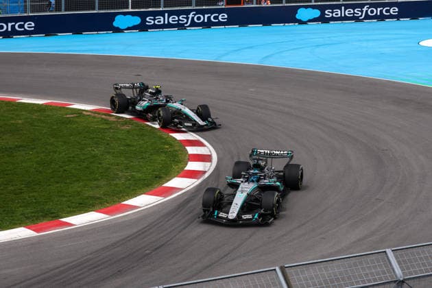 F1 - CANADIAN GRAND PRIX 2026 63 RUSSELL George (gbr), Mercedes AMG F1 Team W17, 12 KIMI ANTONELLI Andrea (ita), Mercedes AMG F1 Team W17, action during the Formula 1 Grand Prix du Canada 2026, 5th round of the 2026 Formula One World Championship, WM, Weltmeisterschaft from May 22 to 24, 2026 on the Circuit Gilles Villeneuve, in Montrà al, Canada - Montrà alCanada Copyright: xDPPIx