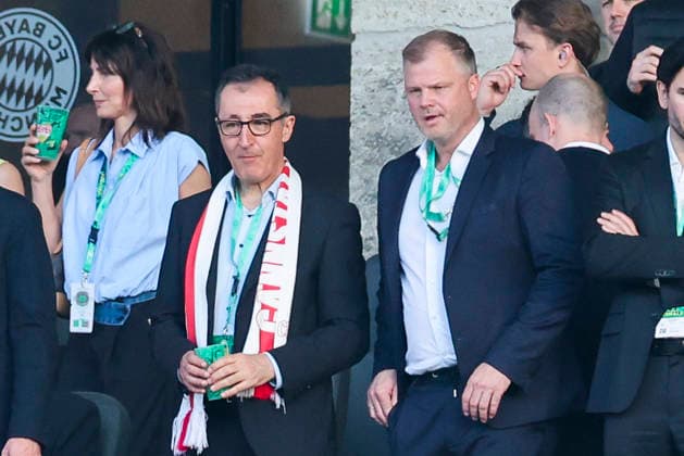 Ministerpraesident von Baden-Wuerttemberg Cem Oezdemir (Die Gruenen) und Vorstand Fabian Wohlgemuth (VfB Stuttgart) stehen auf der Tribuene, DFB Cup Final 2026, FC Bayern München v VfB Stuttgart, Olympiastadion am 23. May 2026 in Berlin, Deutschland. (Foto von Marco Steinbrenner DeFodi Images) Ministerpraesident von Baden-Wuerttemberg Cem Oezdemir (Die Gruenen) und Vorstand Sport Fabian Wohlgemuth (VfB Stuttgart) are standing on the tribun, DFB Cup Final 2026, FC Bayern München v VfB Stuttgart, Olympiastadion, May 23, 2026 in Berlin, Germany. (Photo by Marco Steinbrenner DeFodi Images) -