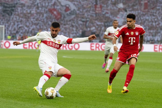 v.li. Deniz Undav (VfB Stuttgart 26), Luis Diaz (FC Bayern Muenchen, 14) GER, FC Bayern Muenchen vs. VfB Stuttgart, Fussball, Herren, DFB-Pokal, Finale, Spielzeit 2025 2026, 23.05.2026, DFL DFB REGULATIONS PROHIBIT ANY USE OF PHOTOGRAPHS AS IMAGE SEQUENCES AND OR QUASI-VIDEO, GER, FC Bayern Muenchen vs. VfB Stuttgart, Fussball, Herren, DFB-Pokal, Finale, Spielzeit 2025 2026, 23.05.2026 Berlin Copyright: xEibner-Pressefoto WolfgangxFrankx EP_WFK