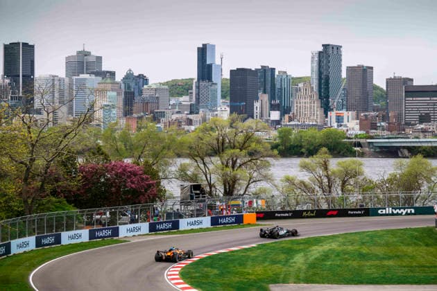 F1 - CANADIAN GRAND PRIX 2026 63 RUSSELL George (gbr), Mercedes AMG F1 Team W17, 01 NORRIS Lando (gbr), McLaren F1 Team MCL40, action during the Formula 1 Grand Prix du Canada 2026, 5th round of the 2026 Formula One World Championship, WM, Weltmeisterschaft from May 22 to 24, 2026 on the Circuit Gilles Villeneuve, in Montrà al, Canada - Montrà alCanada Copyright: xCharlyxLopezx