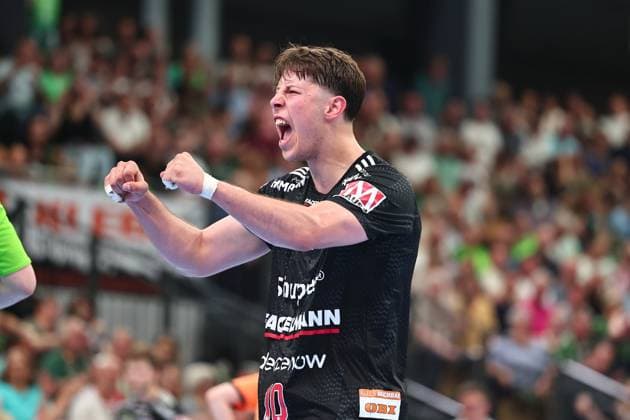 Florian Scheerer (HC Erlangen, 10) ballt die Faeuste GER, HSG Wetzlar vs HC Erlangen, Handball, 1. Bundesliga, 32. Spieltag, Spielzeit 2025 2026, 23.05.2026 GER, HSG Wetzlar vs HC Erlangen, Handball, 1. Bundesliga, 32. Spieltag, Spielzeit 2025 2026, 23.05.2026 Wetzlar Copyright: xEibner-Pressefoto RenexWeissx EP_RWS