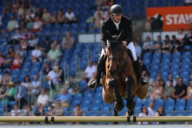 Richard Vogel (GER) mit Pferd United Call JPS, Sohn von Spitzenpferd United Touch, S9 - Preis des Handwerks, Youngster-Tour Finale, CSIYH1* - Springprüfung mit Stechen für junge Pferde , Weltfest des Pferdesports, World Equestrian Festival, TSCHIO Aachen 2026, TSCHIO statt CHIO 2026, Aachener Soers, 22. bis 24. Mai 2026, Reitsport, 24.05.2026, Aachen Aachener Soers Deutschland
