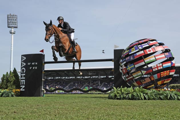 Richard Vogel (GER) mit Pferd United Call JPS, Sohn von Spitzenpferd United Touch, S9 - Preis des Handwerks, Youngster-Tour Finale, CSIYH1* - Springprüfung mit Stechen für junge Pferde , Weltfest des Pferdesports, World Equestrian Festival, TSCHIO Aachen 2026, TSCHIO statt CHIO 2026, Aachener Soers, 22. bis 24. Mai 2026, Reitsport, 24.05.2026, Aachen Aachener Soers Deutschland