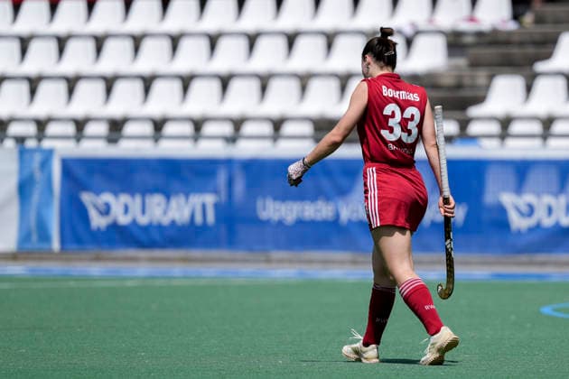 Emma Boermans (KTHC, 33), Spielerin, Spielerinnen von Rot-Weiss Köln (KTHC), enttäuscht schauend, Enttäuschung, Frustration, disappointed, pessimistisch, Aktion, Action, Spielszene, 24.05.2026, Mannheim (Deutschland), Hockey, Deutsche Meisterschaft, Viertelfinale 3, Damen, Mannheimer HC - Rot-Weiss Köln