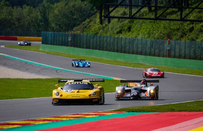 LE MANS CLASSIC SERIES 2026 - SPA-CLASSIC 43 HEZEMANS Mike (nld), HEZEMANS Loris (nld), Lotus Elise GT1 1997, GT1A, Endurance Racing Legends 1, action with 01 GALANT Olivier (fra), Panoz LMP-1 Roadster S 1999, LMP1A, Endurance Racing Legends 1 during the 2026 Spa-Classic, 2nd round of the Le Mans Classic Series 2026, from May 22 to 24 in Circuit de Spa-Francorchamps, in Stavelot, Belgium - StavelotBelgium Copyright: xGREGORYxLENORMANDx