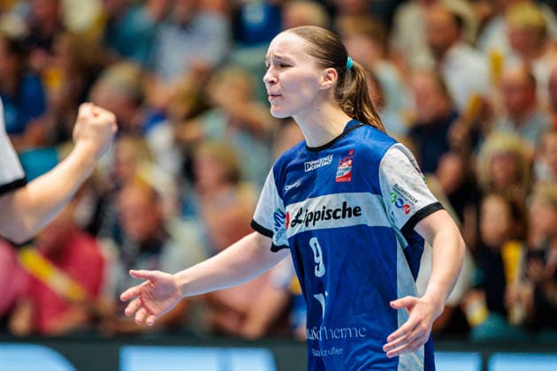 Nieke Kuehne (HSG Blomberg-Lippe, 09) jubelt ueber einen Torerfolg GER, HSG Blomberg-Lippe vs. Borussia Dortmund, Handball, 1. Bundesliga Frauen, Play-Offs, Finale, Spiel 2, 24.05.2026 GER, HSG Blomberg-Lippe vs. Borussia Dortmund, Handball, 1. Bundesliga Frauen, Play-Offs, Finale, Spiel 2, 24.05.2026 Blomberg Copyright: xEibner-Pressefoto JanxRollingerx EP_JSK