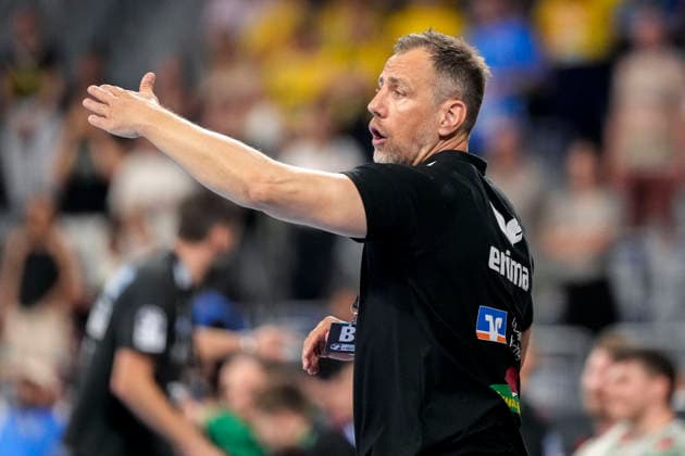 Maik Machulla (Trainer, Cheftrainer, RNL), gibt Anweisungen, gestikuliert, mit den Armen gestikulieren, Einzelbild, Einzelfoto, Aktion, Action, 24.05.2026, Mannheim (Deutschland), Handball, Bundesliga, Rhein-Neckar Löwen - SC Magdeburg