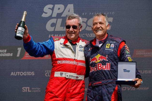 LE MANS CLASSIC SERIES 2026 - SPA-CLASSIC NEWTON Mike (gbr), MG EX264 2005, LMP2B, Endurance Racing Legends 1, portrait, MACARI Joe (gbr), Maserati MC12 GT1 2005, GT1B, Endurance Racing Legends 1, portrait Podium Classic Endurance Racing 2, portrait during the 2026 Spa-Classic, 2nd round of the Le Mans Classic Series 2026, from May 22 to 24 in Circuit de Spa-Francorchamps, in Stavelot, Belgium - StavelotBelgium Copyright: xPauloxMariax