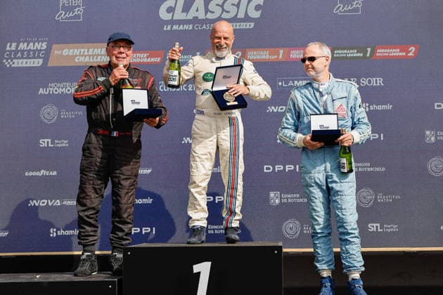 LE MANS CLASSIC SERIES 2026 - SPA-CLASSIC GORDON Marc (gbr), Jaguar XK150 S Coupe 1961, The Gentlemen Challenge, portrait, JULLY Marc (che), Porsche 356 (B) S 75 Hardtop-Coupà T 5 1961, The Gentlemen Challenge, portrait Podium portrait during the 2026 Spa-Classic, 2nd round of the Le Mans Classic Series 2026, from May 22 to 24 in Circuit de Spa-Francorchamps, in Stavelot, Belgium - StavelotBelgium Copyright: xPauloxMariax