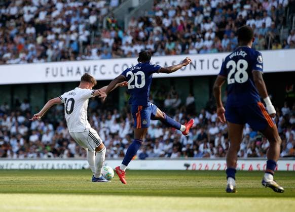 Tom Cairney shoots to score the 2nd Fulham goal Fulham v Newcastle United, Premier League, Football, Craven Cottage, London, UK - 24 May 2026London Craven Cottage United Kingdom EDITORIAL USE ONLY No use with unauthorised audio, video, data, fixture lists, club league logos or live services. Online in-match use limited to 120 images, no video emulation. No use in betting, games or single club league player publications. Copyright: xMattxImpey Shutterstockx 16889842dx