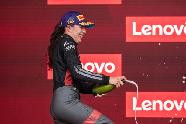Sport Bilder des Tages Emma Felbermayr (AUT, Audi Revolut F1 Team) jubelt über Platz zwei beim Hauptrennen der F1 Academy, CAN, Großer Preis von Kanada, Montreal, Motorsport, Formel 1, 24.05.2026 CAN, Großer Preis von Kanada, Montreal, Motorsport, Formel 1 Montreal Copyright: xEibner-Pressefotox EP_MKB
