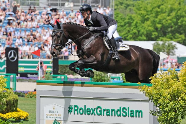 Marcus Ehning (GER) mit Pferd Coolio 42 , Rolex Grand Slam of Show Jumping, Springprüfung mit zwei Umläufen und Stechen , Weltfest des Pferdesports, World Equestrian Festival, TSCHIO Aachen 2026, TSCHIO statt CHIO 2026, Aachener Soers, 22. bis 24. Mai 2026, Reitsport, 24.05.2026, Aachen Aachener Soers Deutschland