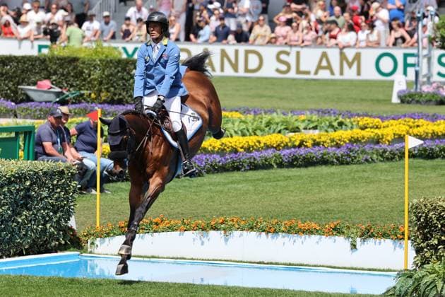 Christian Ahlmann (GER) mit Pferd Untouched LB am Wassergraben , Rolex Grand Slam of Show Jumping, Springprüfung mit zwei Umläufen und Stechen , Weltfest des Pferdesports, World Equestrian Festival, TSCHIO Aachen 2026, TSCHIO statt CHIO 2026, Aachener Soers, 22. bis 24. Mai 2026, Reitsport, 24.05.2026, Aachen Aachener Soers Deutschland