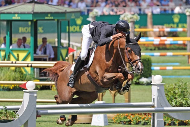 Rene Dittmer (GER) mit Pferd Cody 139 , Rolex Grand Slam of Show Jumping, Springprüfung mit zwei Umläufen und Stechen , Weltfest des Pferdesports, World Equestrian Festival, TSCHIO Aachen 2026, TSCHIO statt CHIO 2026, Aachener Soers, 22. bis 24. Mai 2026, Reitsport, 24.05.2026, Aachen Aachener Soers Deutschland