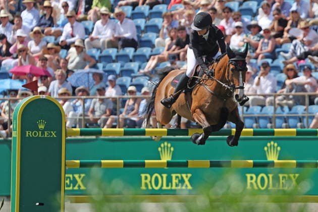 Sophie Hinners (GER) mit Pferd Iron Dames Singclair, 3. Platz, Rolex Grand Slam of Show Jumping, Springprüfung mit zwei Umläufen und Stechen , Weltfest des Pferdesports, World Equestrian Festival, TSCHIO Aachen 2026, TSCHIO statt CHIO 2026, Aachener Soers, 22. bis 24. Mai 2026, Reitsport, 24.05.2026, Aachen Aachener Soers Deutschland