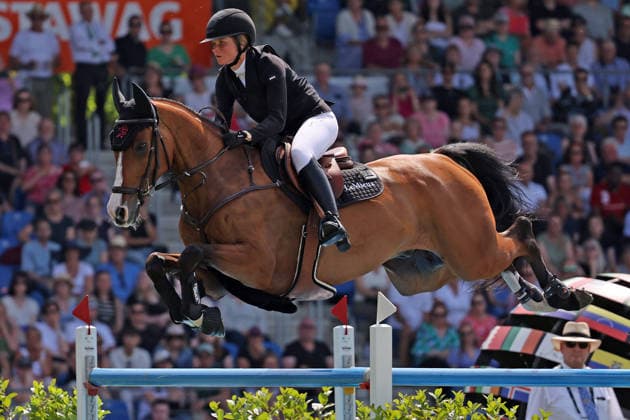 Sophie Hinners (GER) mit Pferd Iron Dames Singclair, 3. Platz, Rolex Grand Slam of Show Jumping, Springprüfung mit zwei Umläufen und Stechen , Weltfest des Pferdesports, World Equestrian Festival, TSCHIO Aachen 2026, TSCHIO statt CHIO 2026, Aachener Soers, 22. bis 24. Mai 2026, Reitsport, 24.05.2026, Aachen Aachener Soers Deutschland