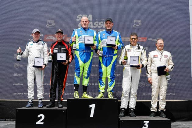 LE MANS CLASSIC SERIES 2026 - SPA-CLASSIC 54 BUSCH Dennis (deu), BUSCH Marc (deu), Porsche 935 1979, GT2, Classic Endurance Racing 2, 10 NORMAN Jim (usa), Porsche 935 1980, GT2, Classic Endurance Racing 2, 180 ROLNER Lars (dnk), Porsche 934 5 1977, GT2, Classic Endurance Racing 2, Podium portrait during the 2026 Spa-Classic, 2nd round of the Le Mans Classic Series 2026, from May 22 to 24 in Circuit de Spa-Francorchamps, in Stavelot, Belgium - StavelotBelgium Copyright: xPauloxMariax