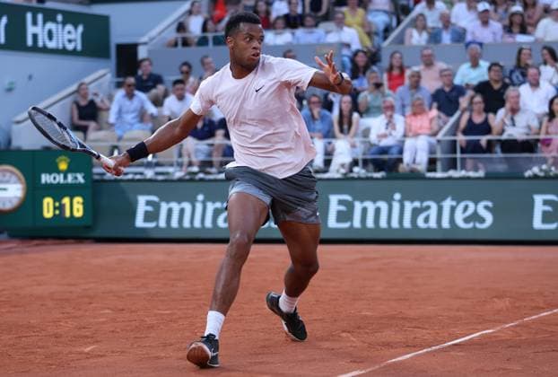 Giovanni Mpetshi Perricard of France in action French Open Tennis, Day One, Tennis, Roland Garros, Paris, France - 24 May 2026Paris Roland Garros France EDITORIAL USE ONLY No use with unauthorised audio, video, data, fixture lists, club league logos or live services. Online in-match use limited to 120 images, no video emulation. No use in betting, games or single club league player publications. Copyright: xEllaxLing Shutterstockx 16889886al