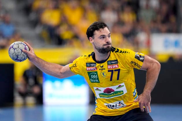 Dani Baijens (RNL, 77), am Ball, Einzelbild, Einzelfoto, Aktion, Action, 24.05.2026, Mannheim (Deutschland), Handball, Bundesliga, Rhein-Neckar Löwen - SC Magdeburg