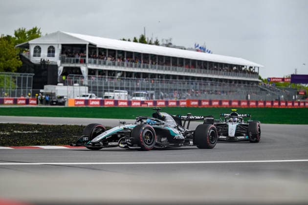 F1 - CANADIAN GRAND PRIX 2026 12 KIMI ANTONELLI Andrea (ita), Mercedes AMG F1 Team W17, 63 RUSSELL George (gbr), Mercedes AMG F1 Team W17, action during the Formula 1 Grand Prix du Canada 2026, 5th round of the 2026 Formula One World Championship, WM, Weltmeisterschaft from May 22 to 24, 2026 on the Circuit Gilles Villeneuve, in Montrà al, Canada - Montrà alCanada Copyright: xDPPIx